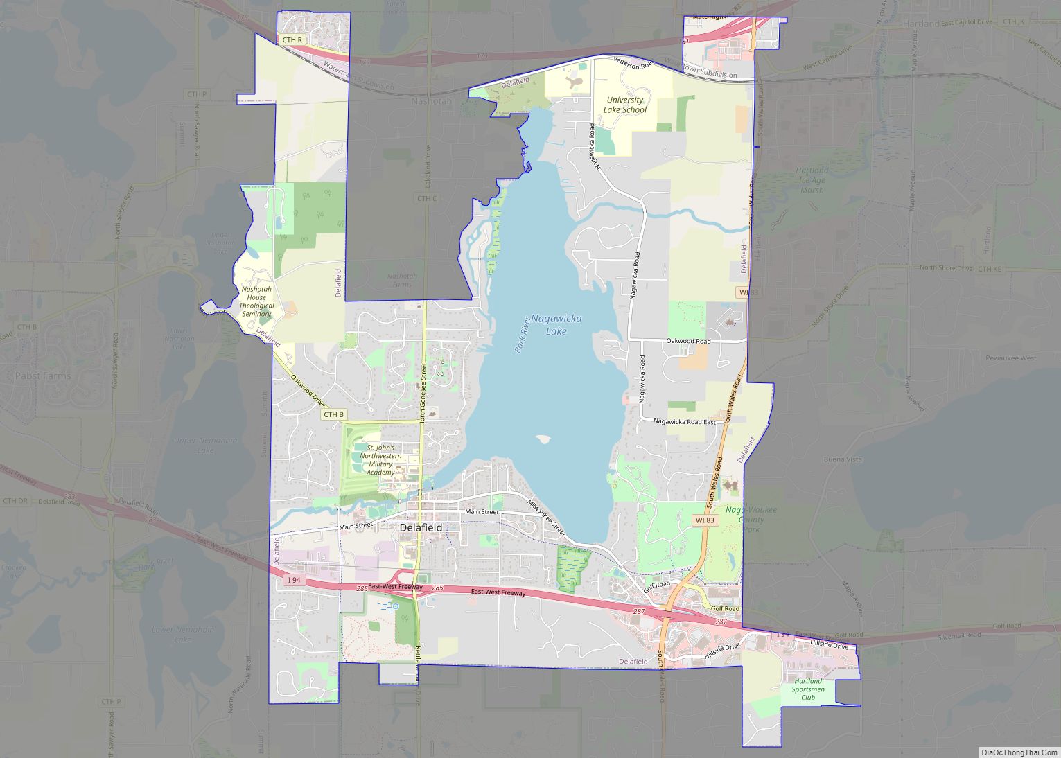 Map of Delafield city