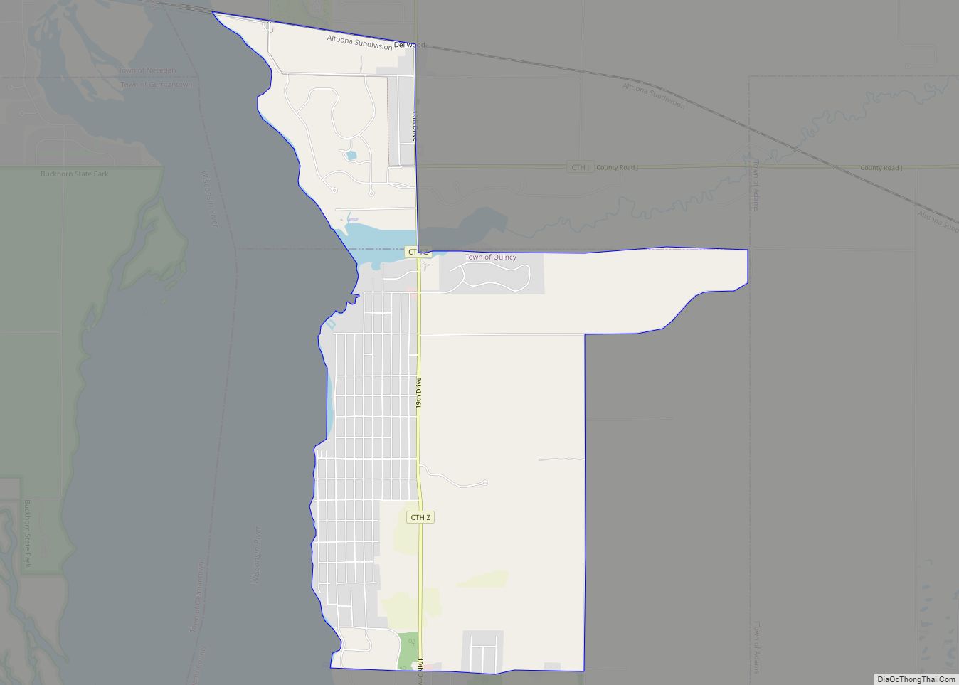 Map of Dellwood CDP, Wisconsin