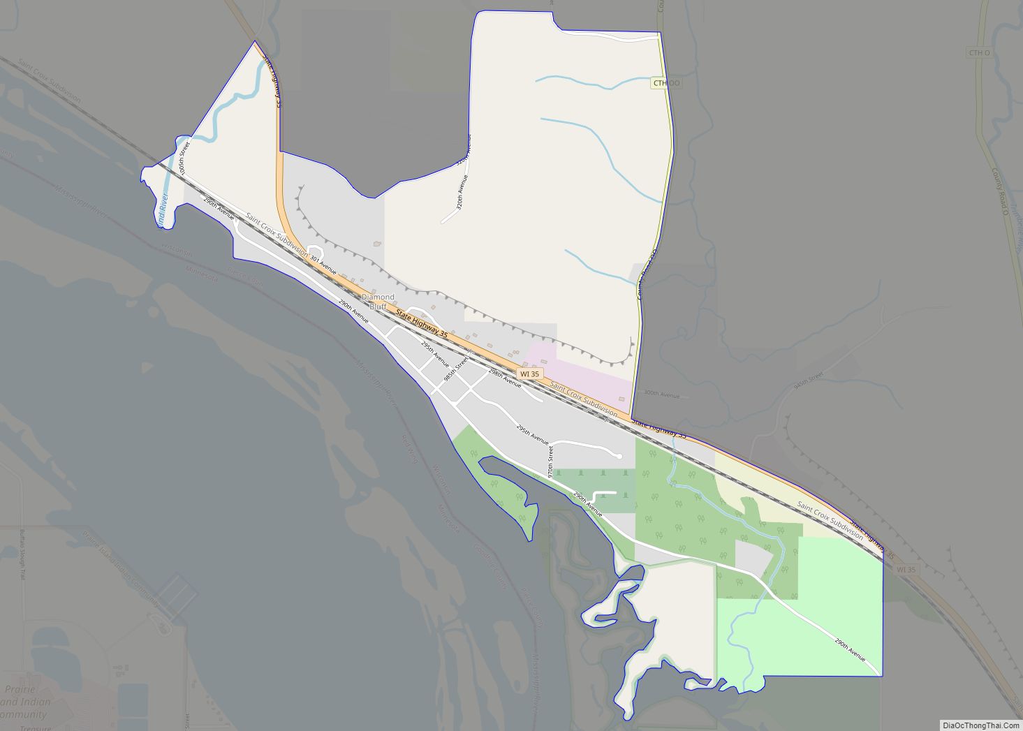 Map of Diamond Bluff CDP