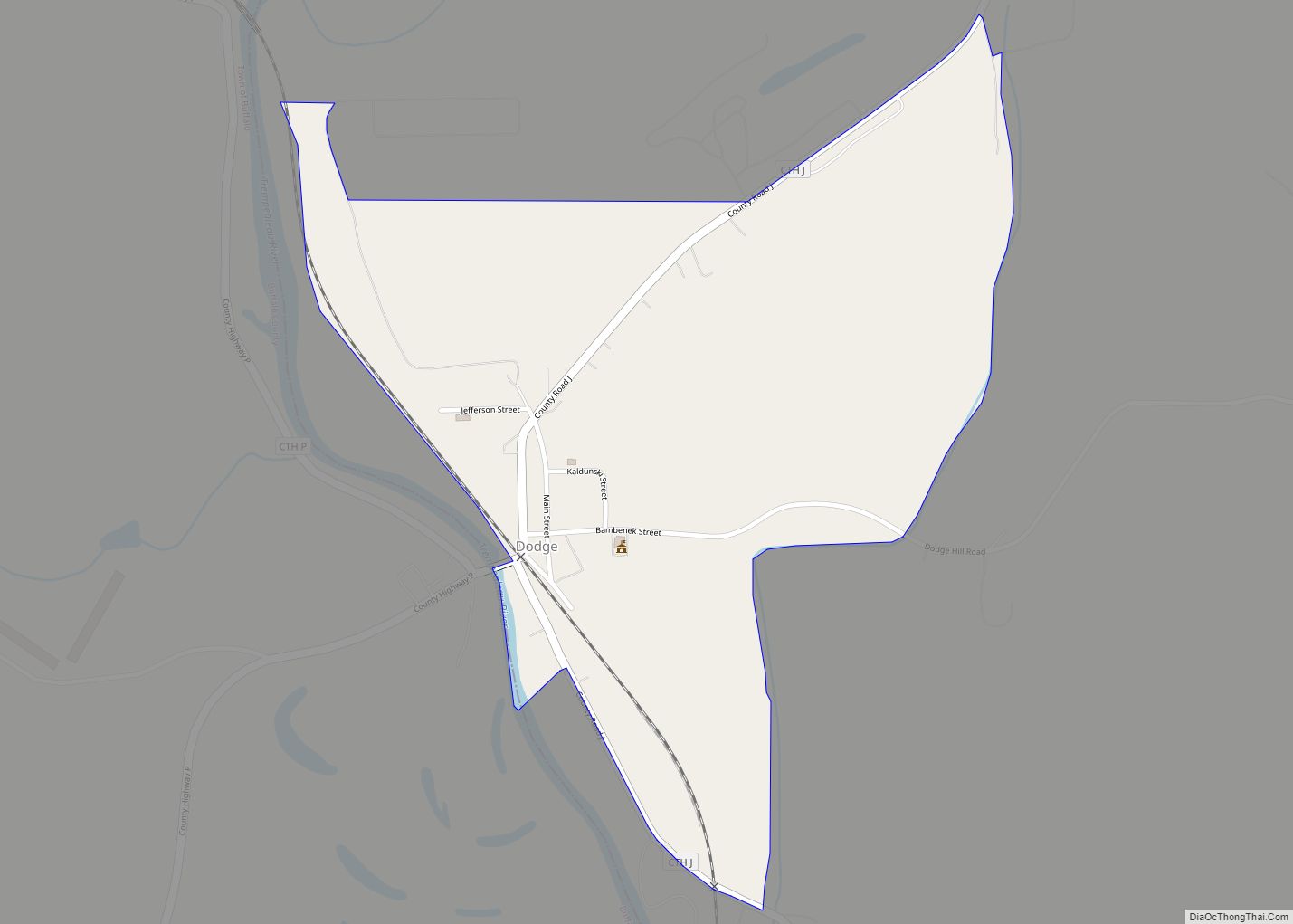 Map of Dodge CDP, Wisconsin