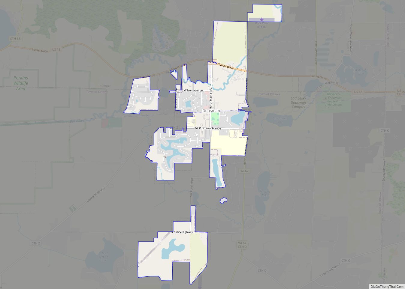 Map of Dousman village