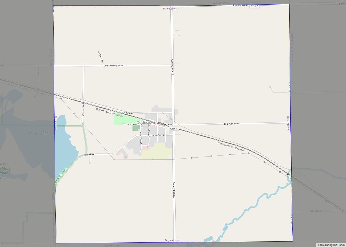 Map of Doylestown village, Wisconsin