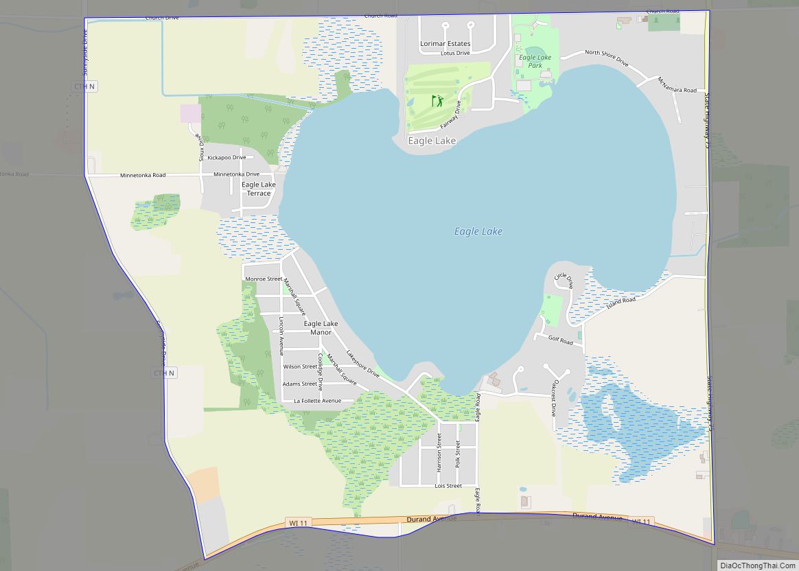 Map of Eagle Lake CDP, Wisconsin