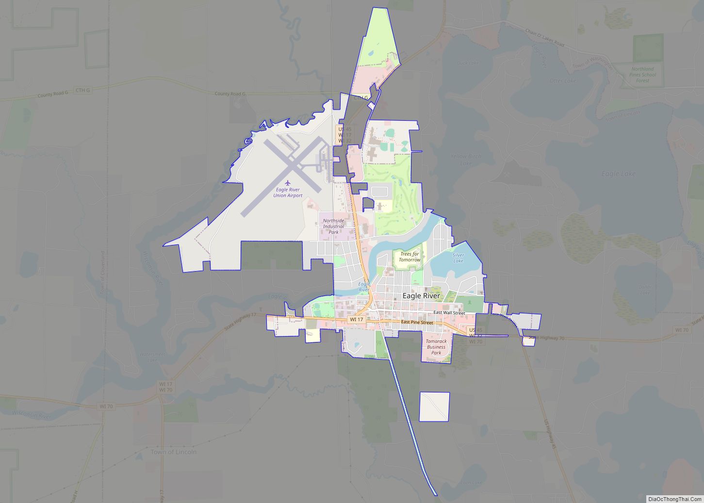 Map of Eagle River city, Wisconsin