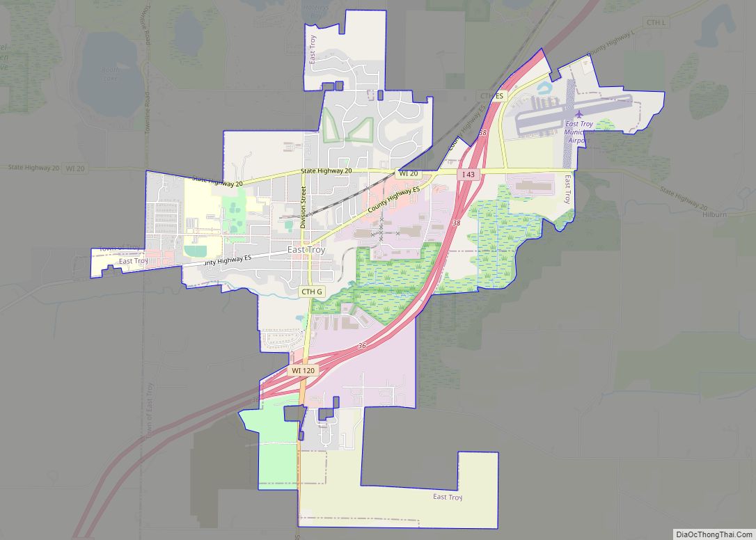 Map of East Troy village
