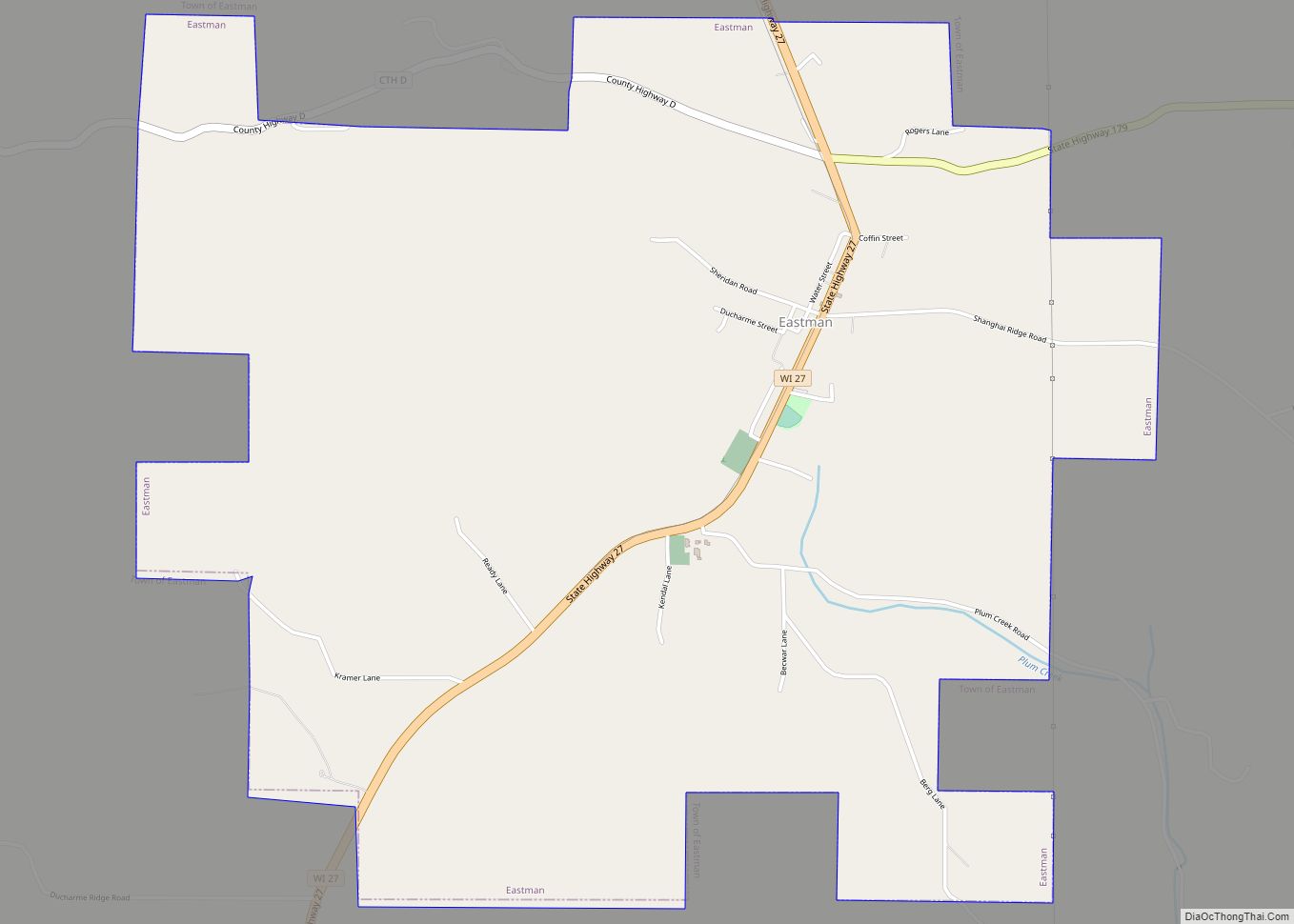 Map of Eastman village, Wisconsin