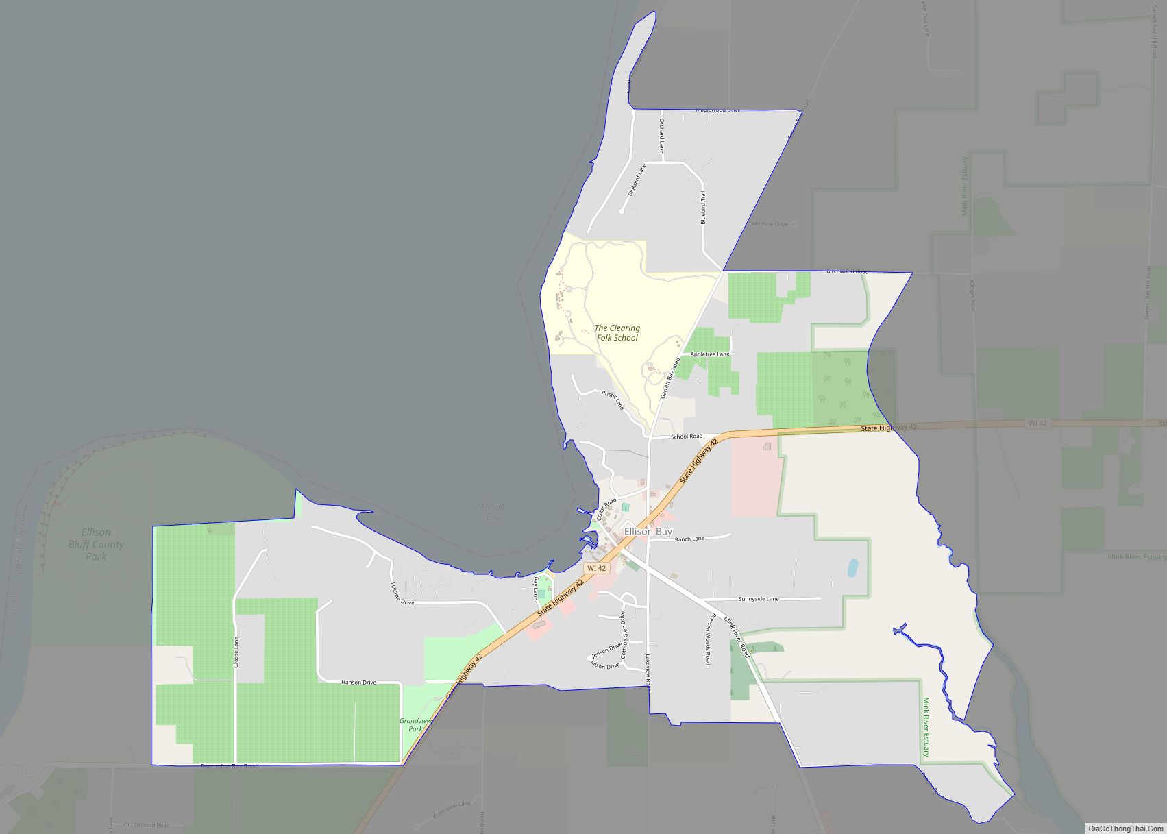 Map of Ellison Bay CDP