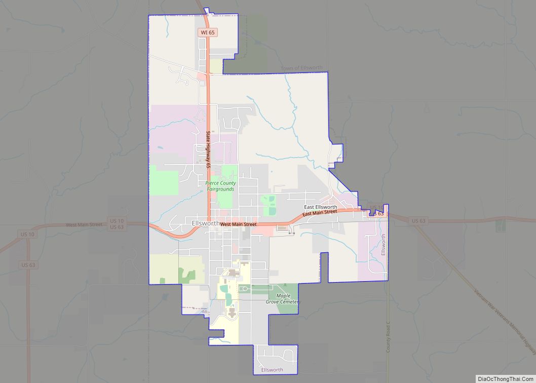 Map of Ellsworth village, Wisconsin