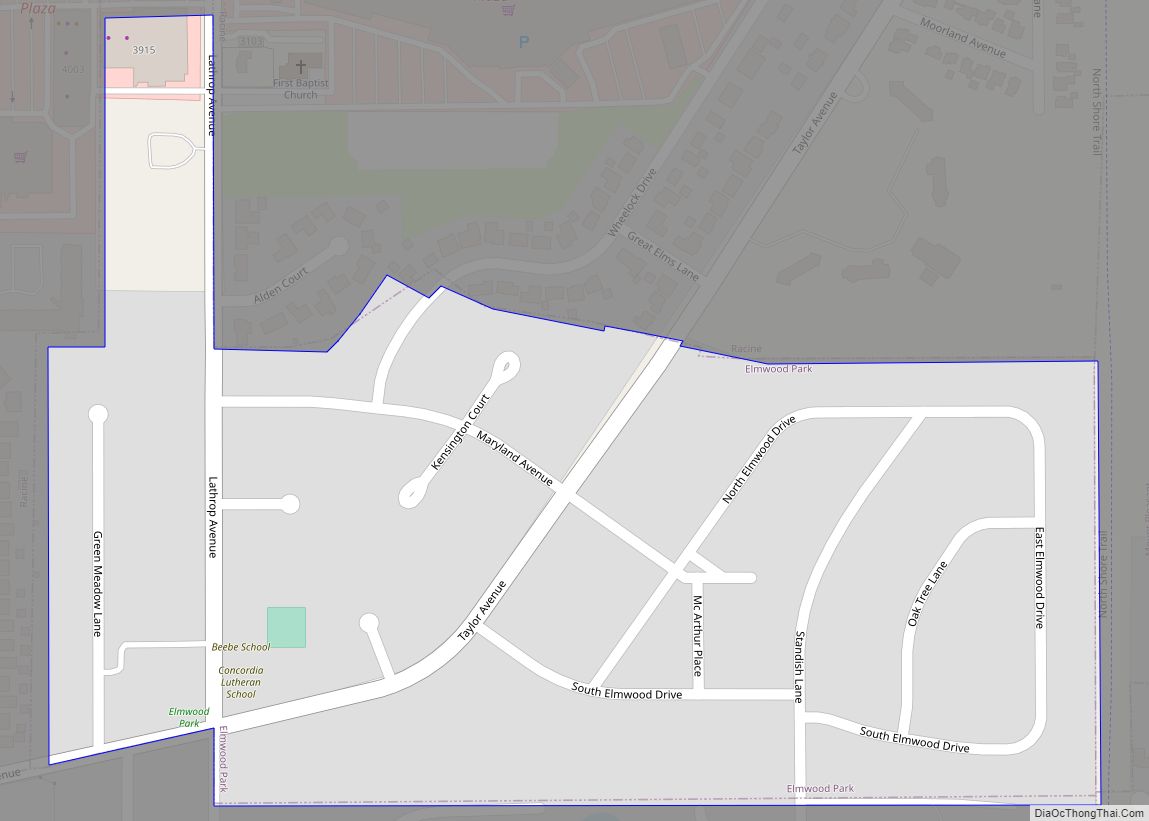 Map of Elmwood Park village, Wisconsin