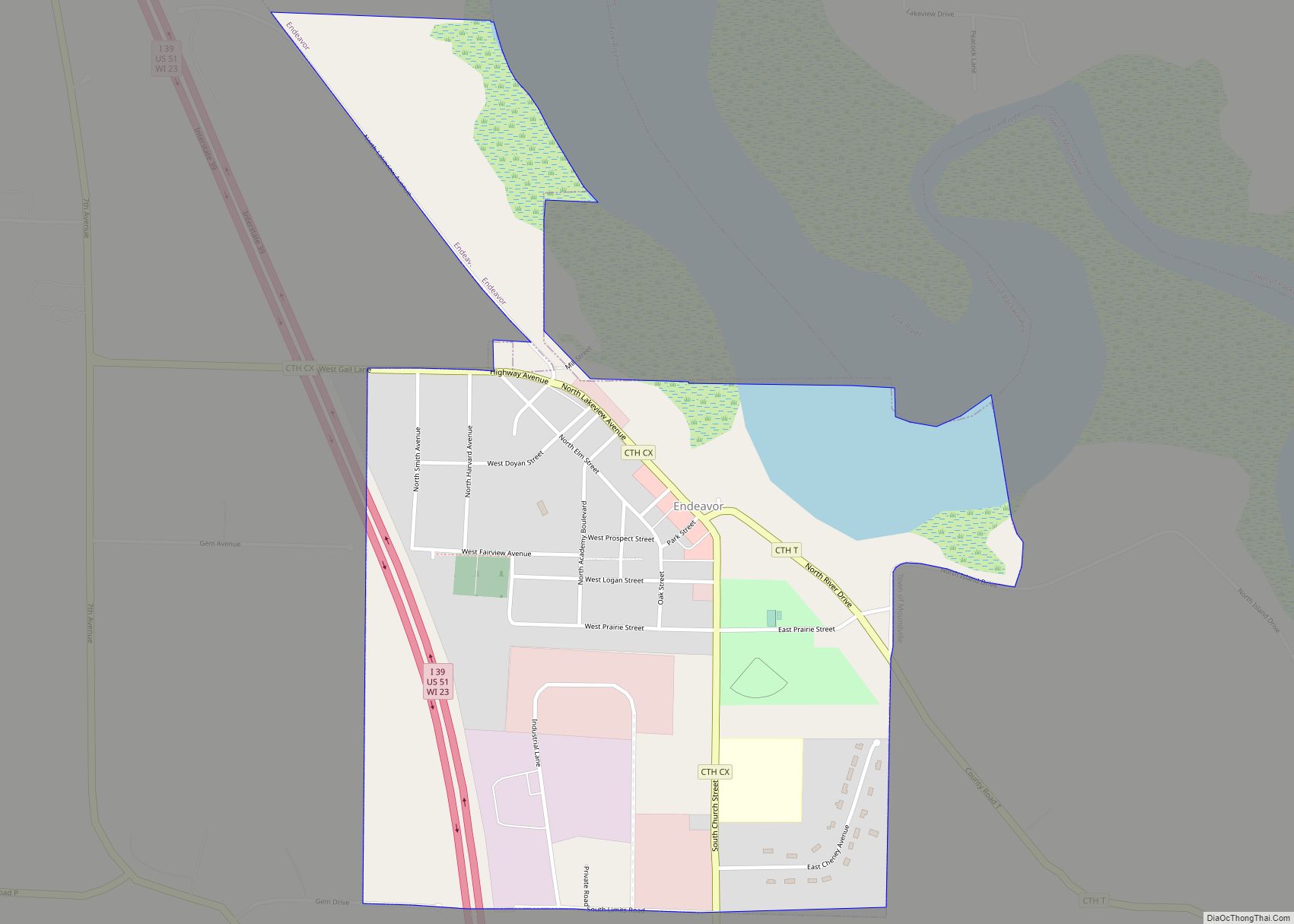 Map of Endeavor village