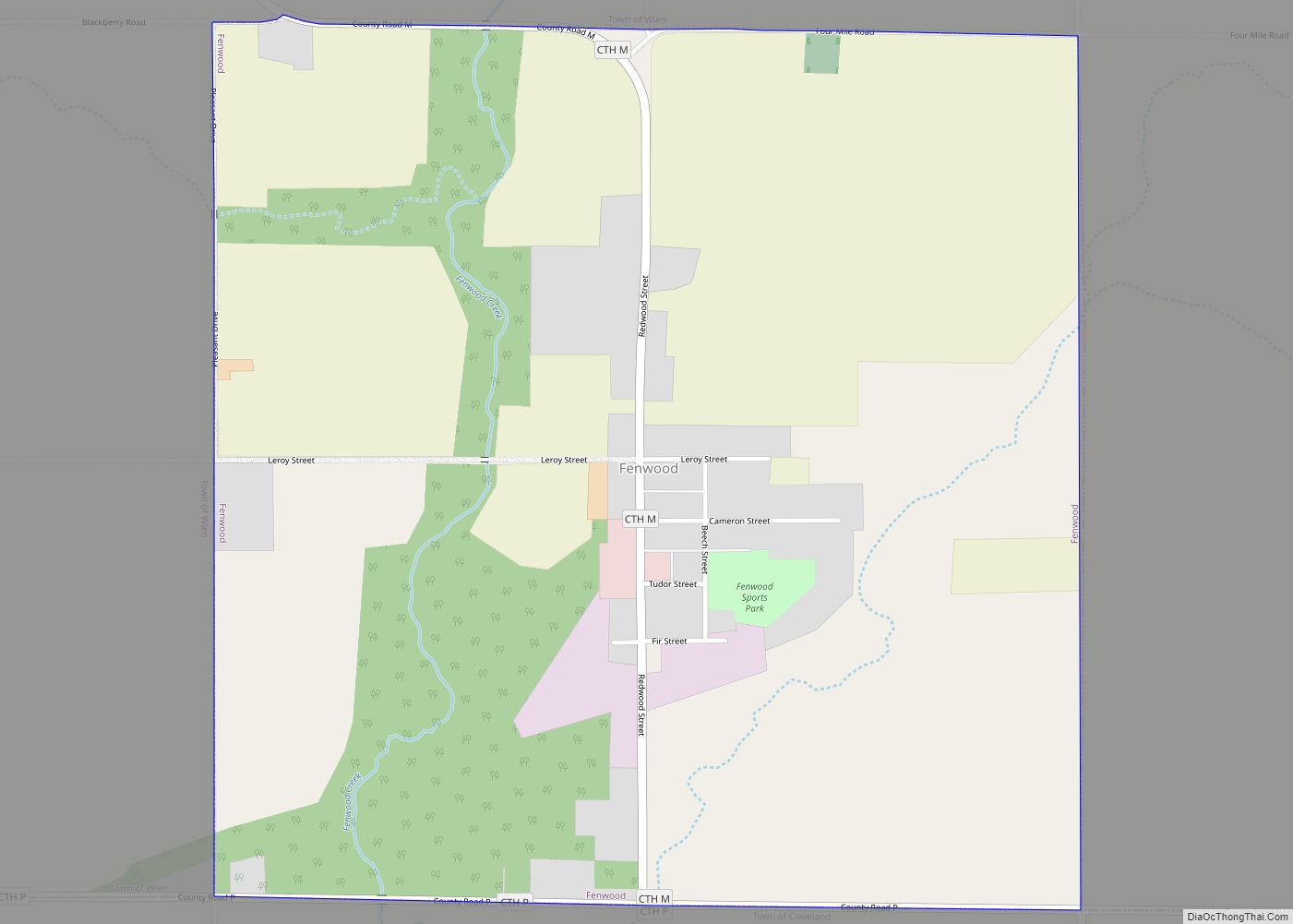 Map of Fenwood village