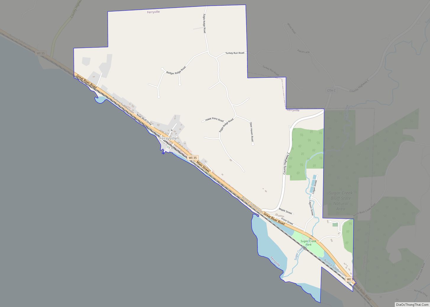 Map of Ferryville village