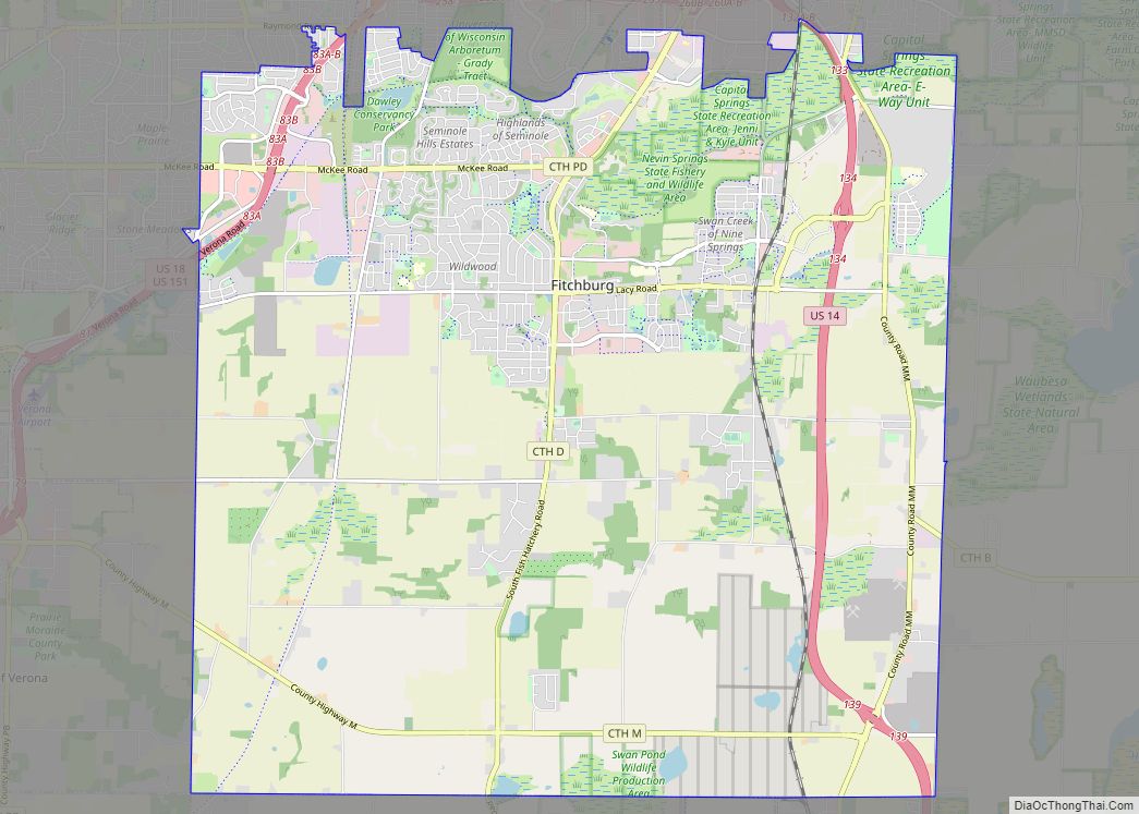 Map of Fitchburg city, Wisconsin