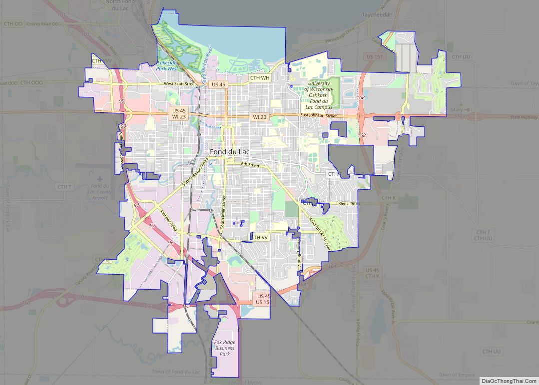 Map of Fond du Lac city