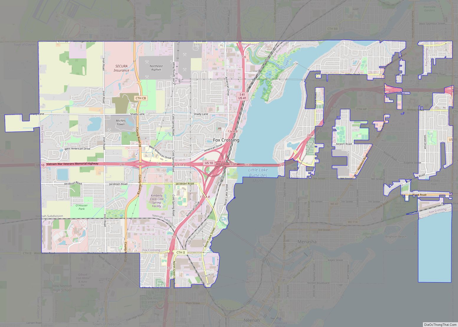 Map of Fox Crossing village