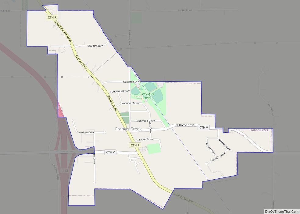 Map of Francis Creek village