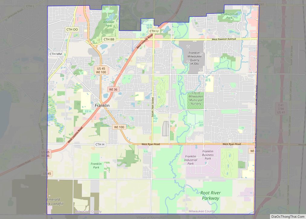 Map of Franklin city, Wisconsin