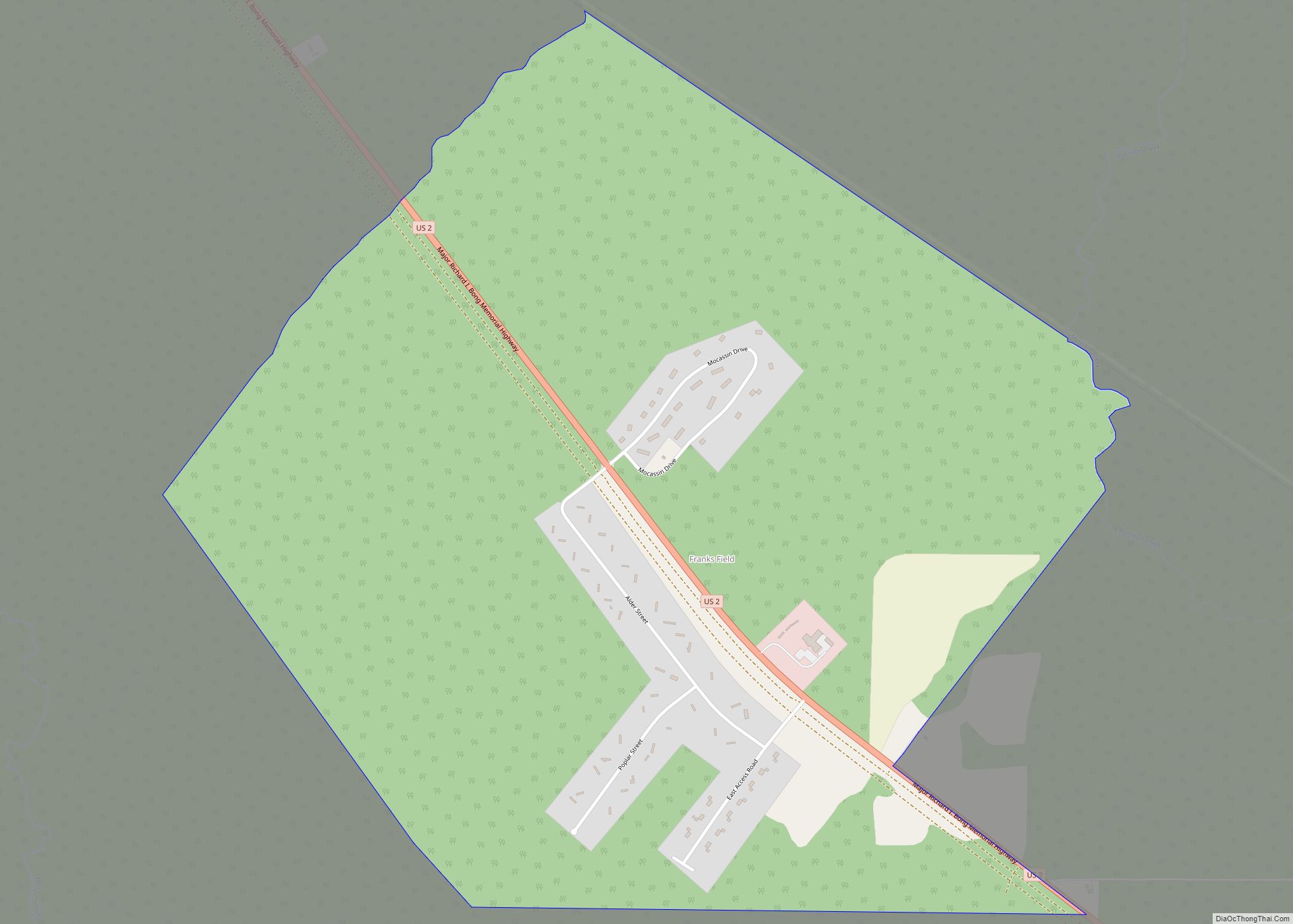 Map of Franks Field CDP