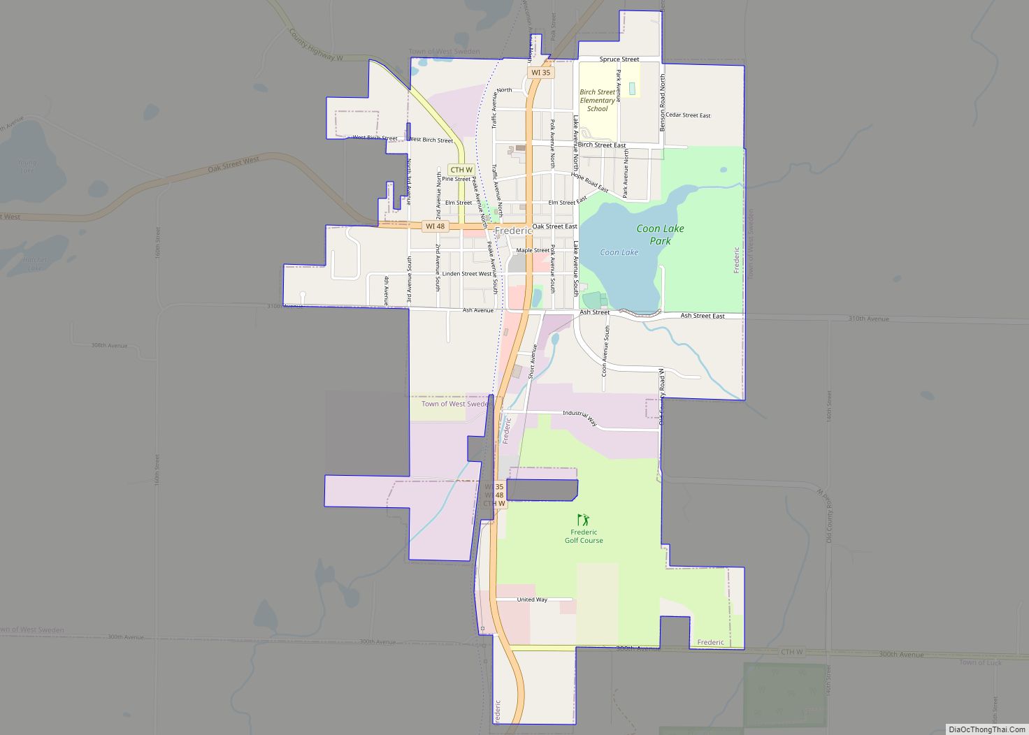 Map of Frederic village