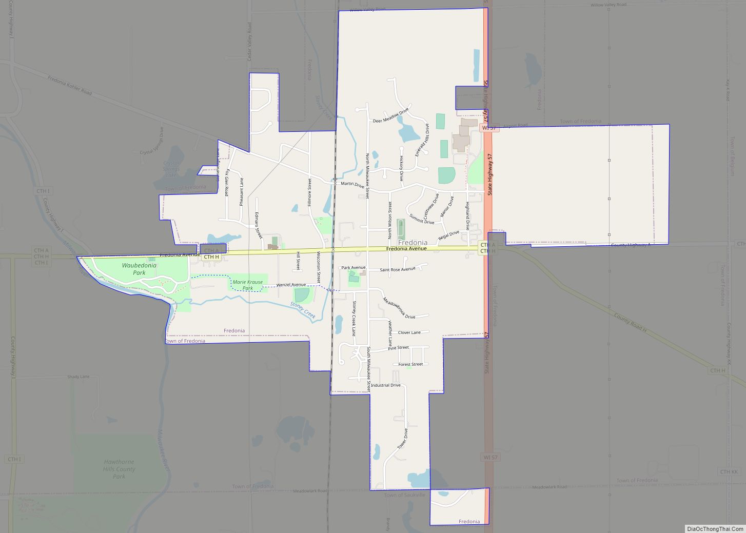 Map of Fredonia village, Wisconsin