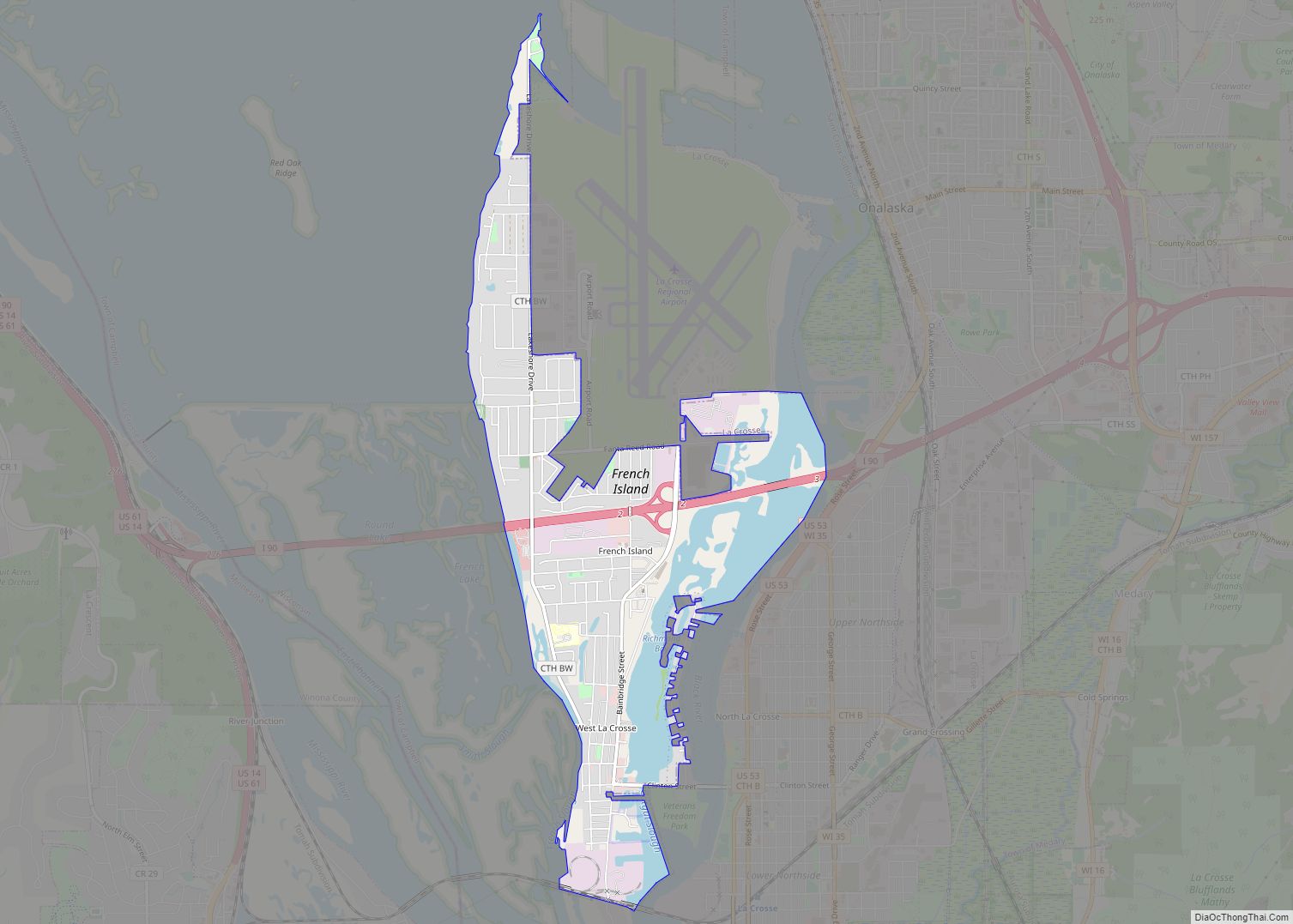 Map of French Island CDP