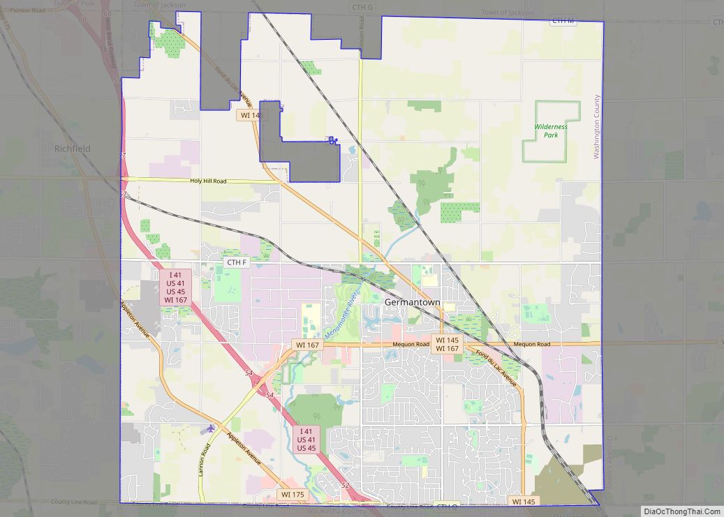 Map of Germantown village, Wisconsin