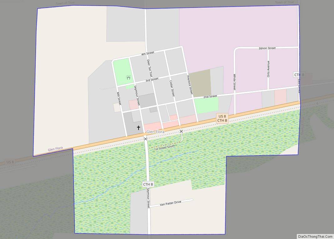 Map of Glen Flora village