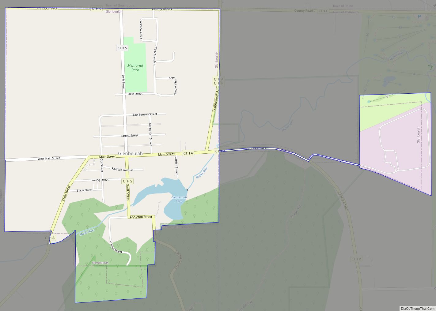 Map of Glenbeulah village