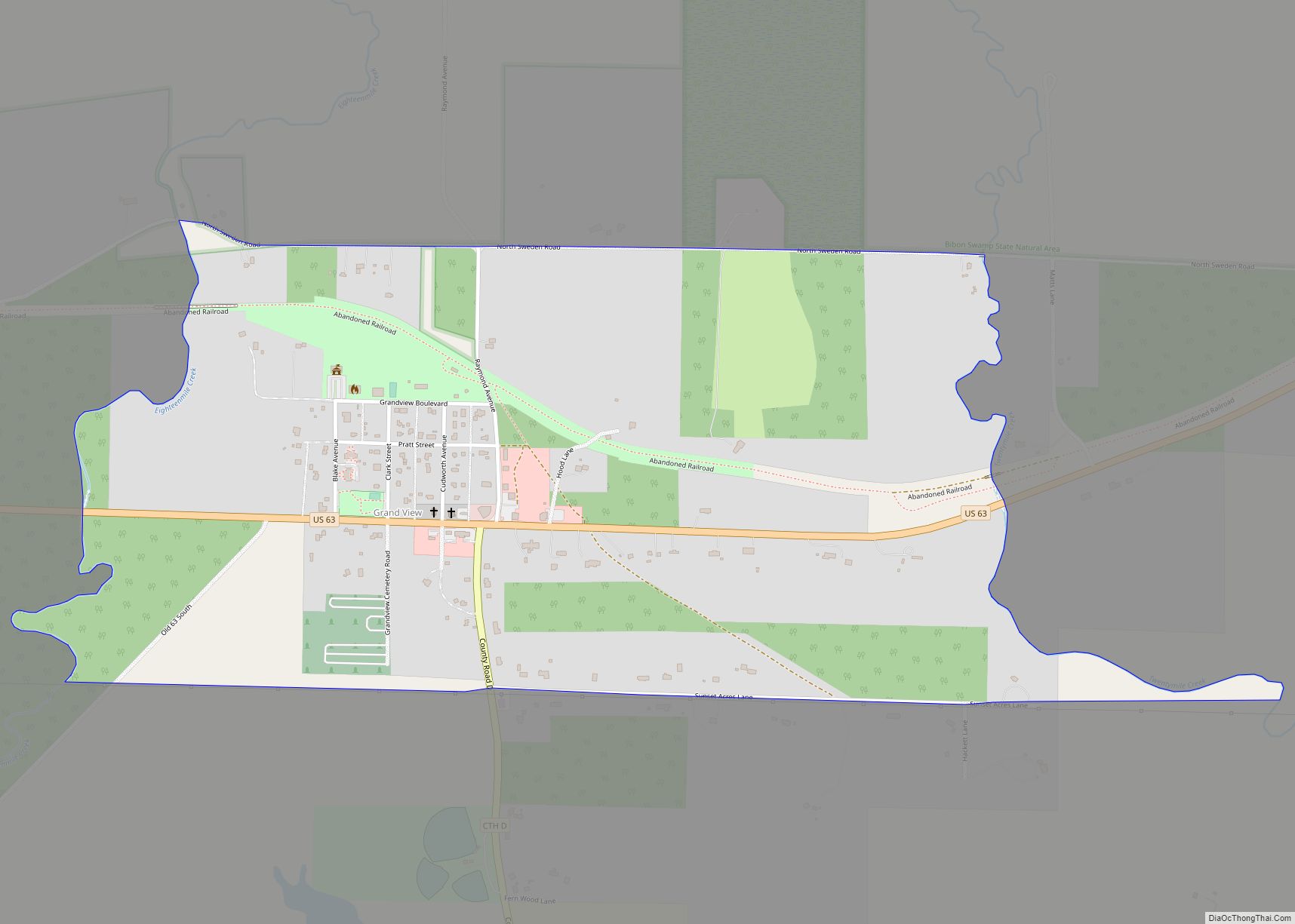 Map of Grand View CDP, Wisconsin