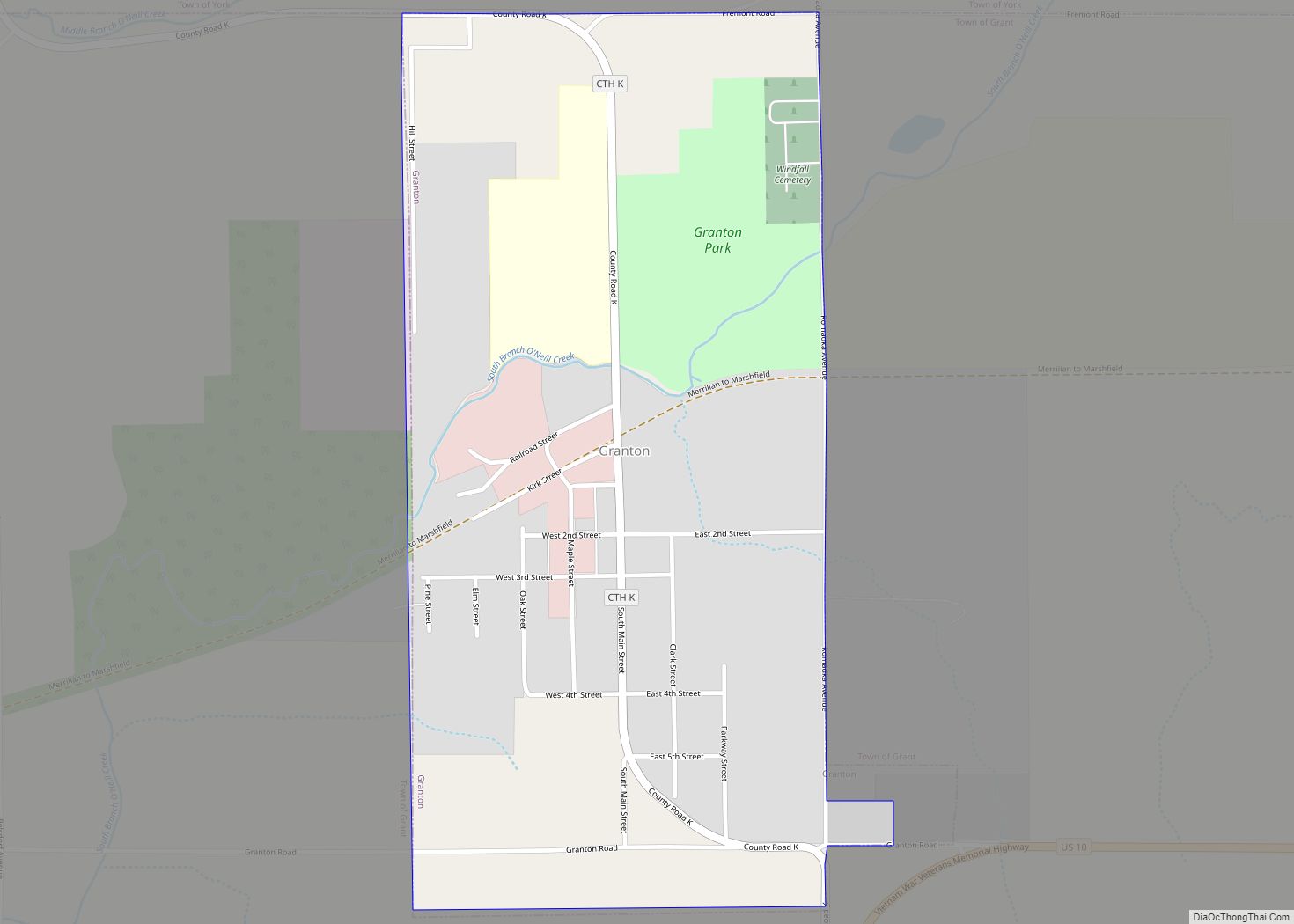 Map of Granton village