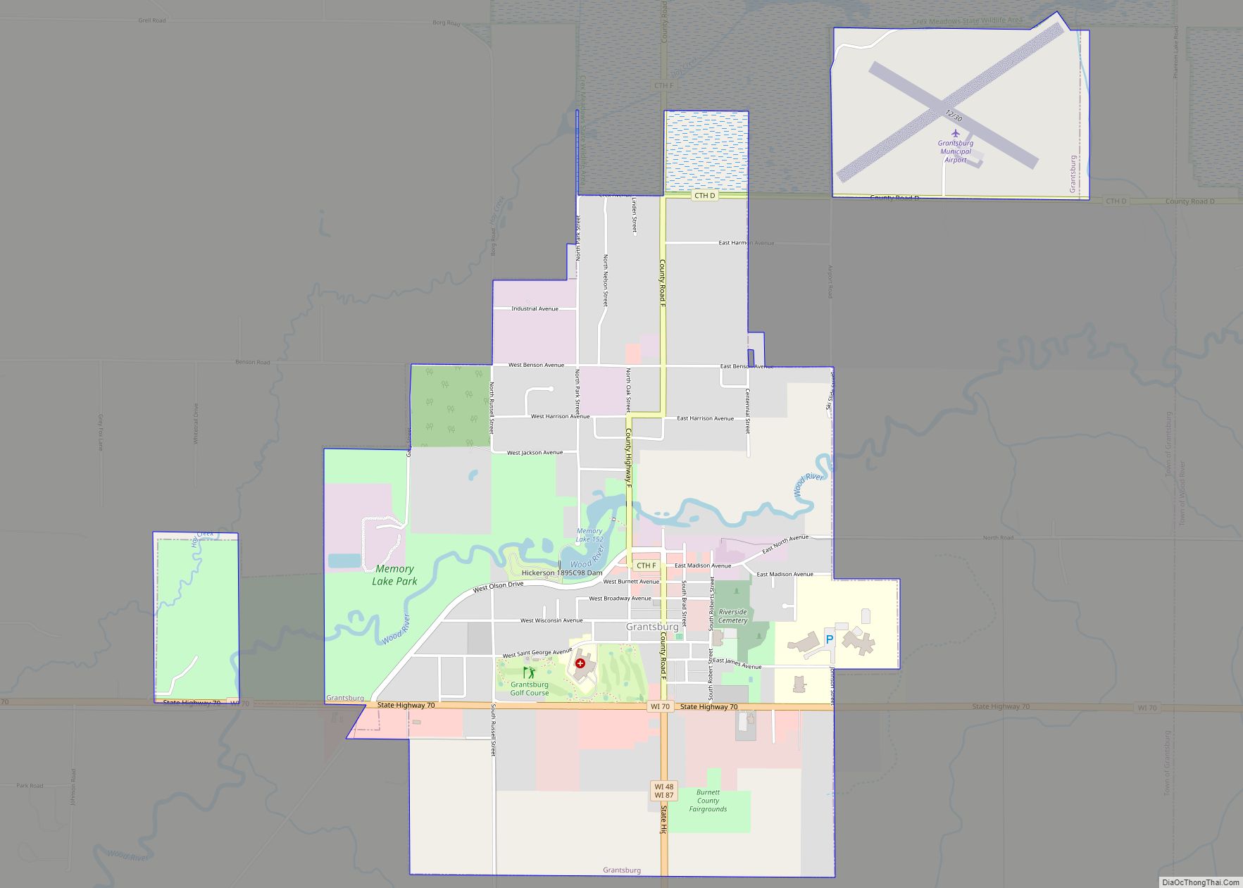 Map of Grantsburg village