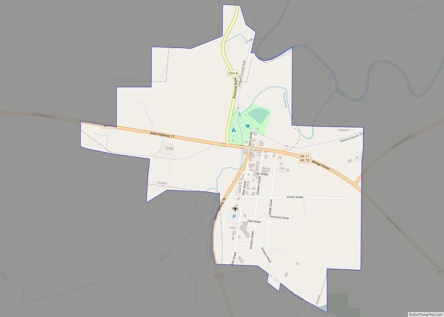 Map of Gratiot village, Wisconsin