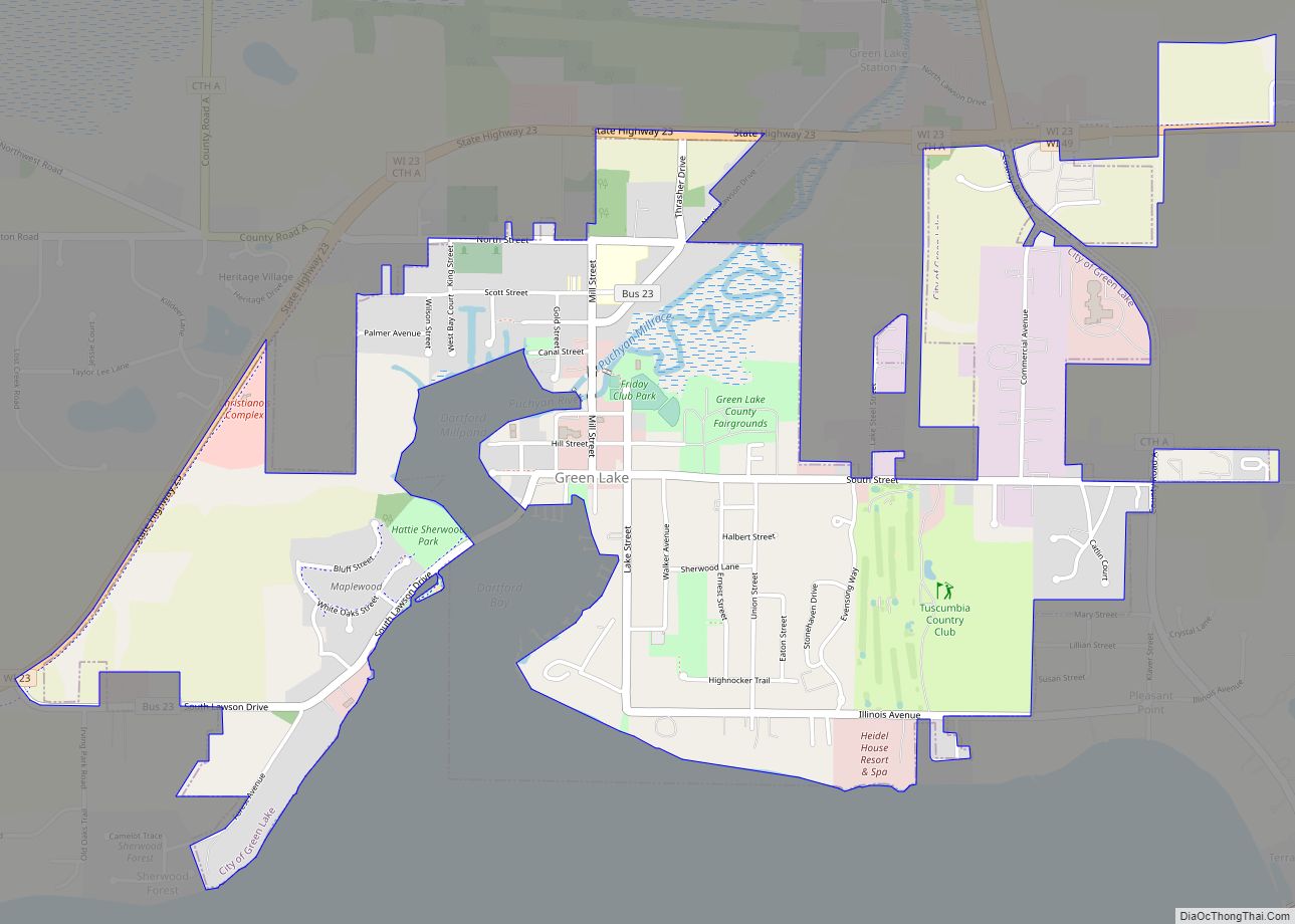 Map of Green Lake city