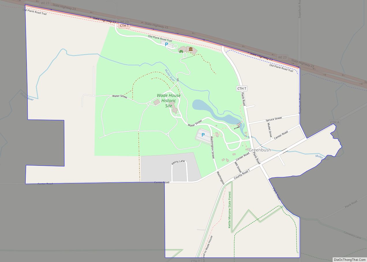 Map of Greenbush CDP, Wisconsin