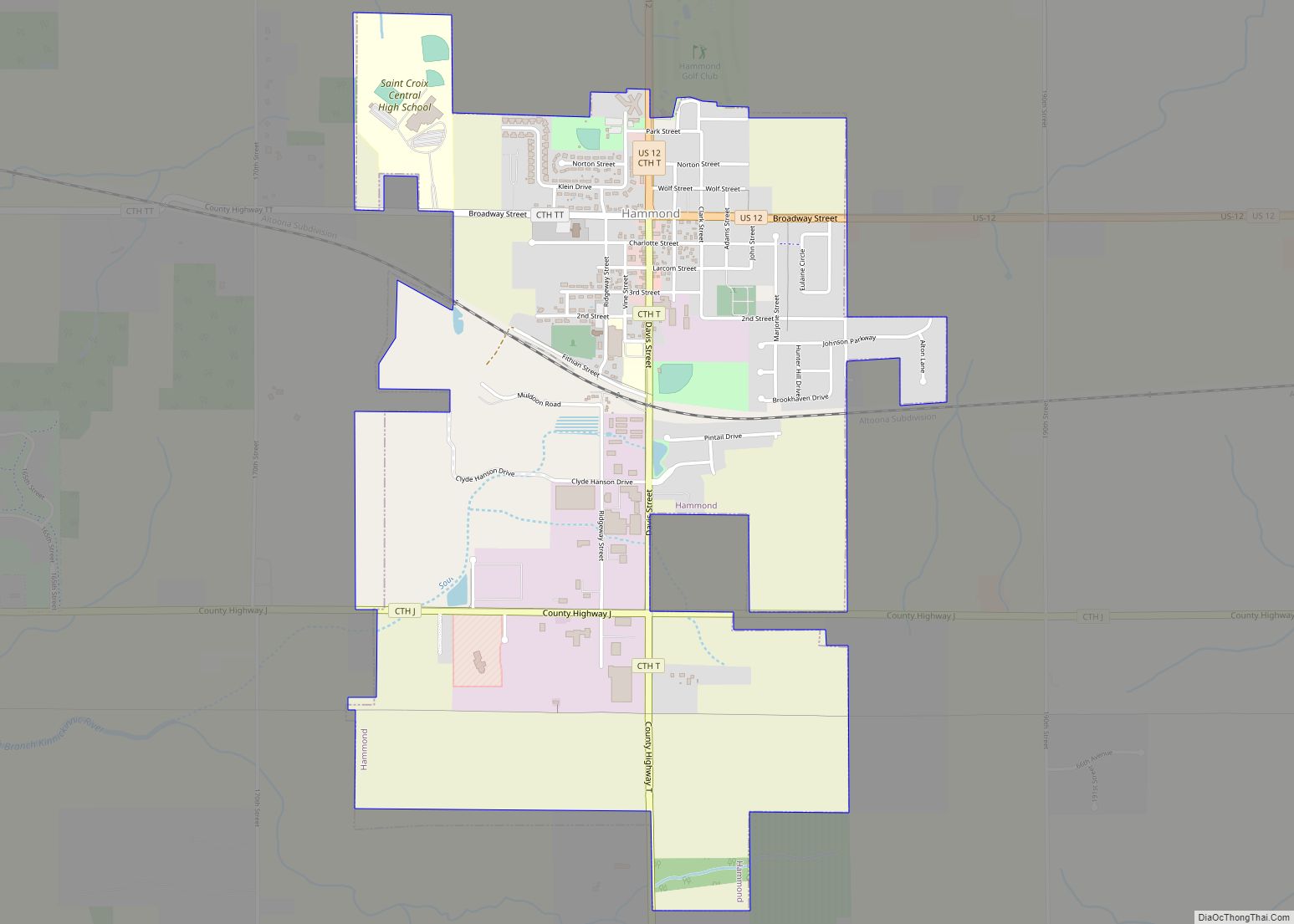 Map of Hammond village, Wisconsin