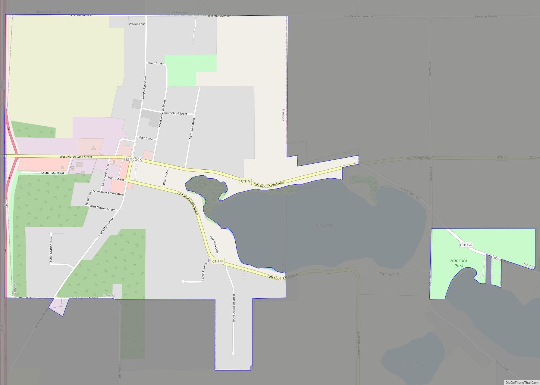 Map of Hancock village, Wisconsin