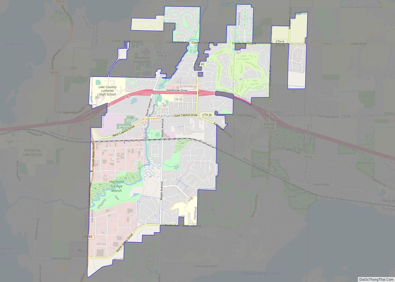 Map of Hartland village, Wisconsin