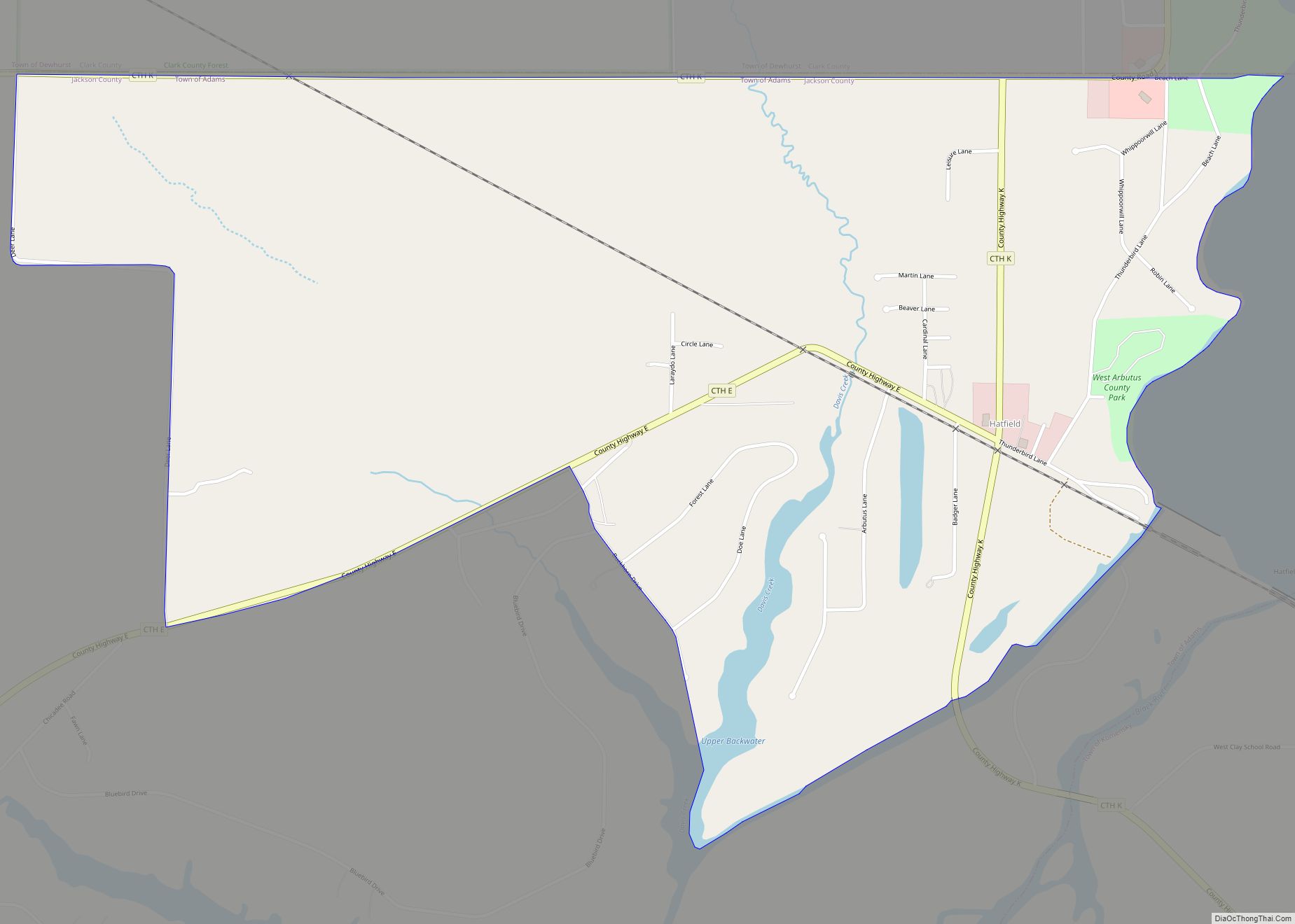 Map of Hatfield CDP, Wisconsin