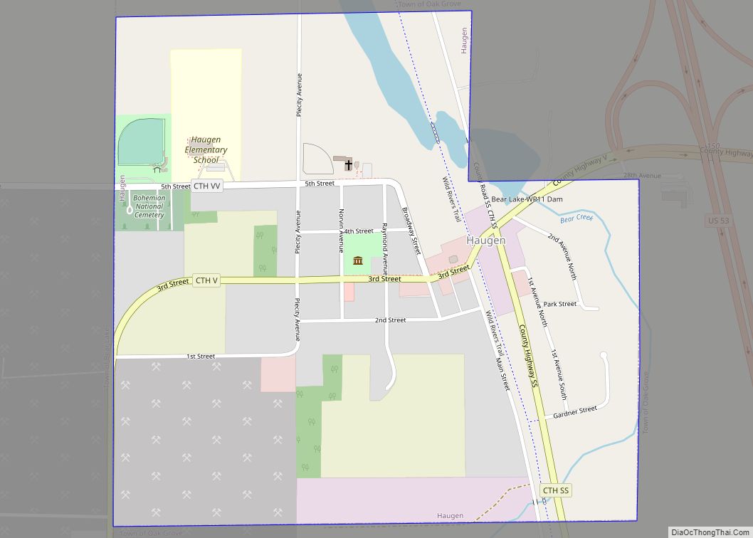 Map of Haugen village