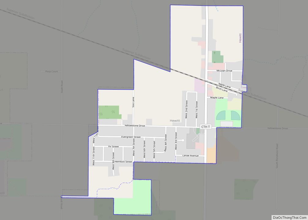 Map of Hewitt village, Wisconsin