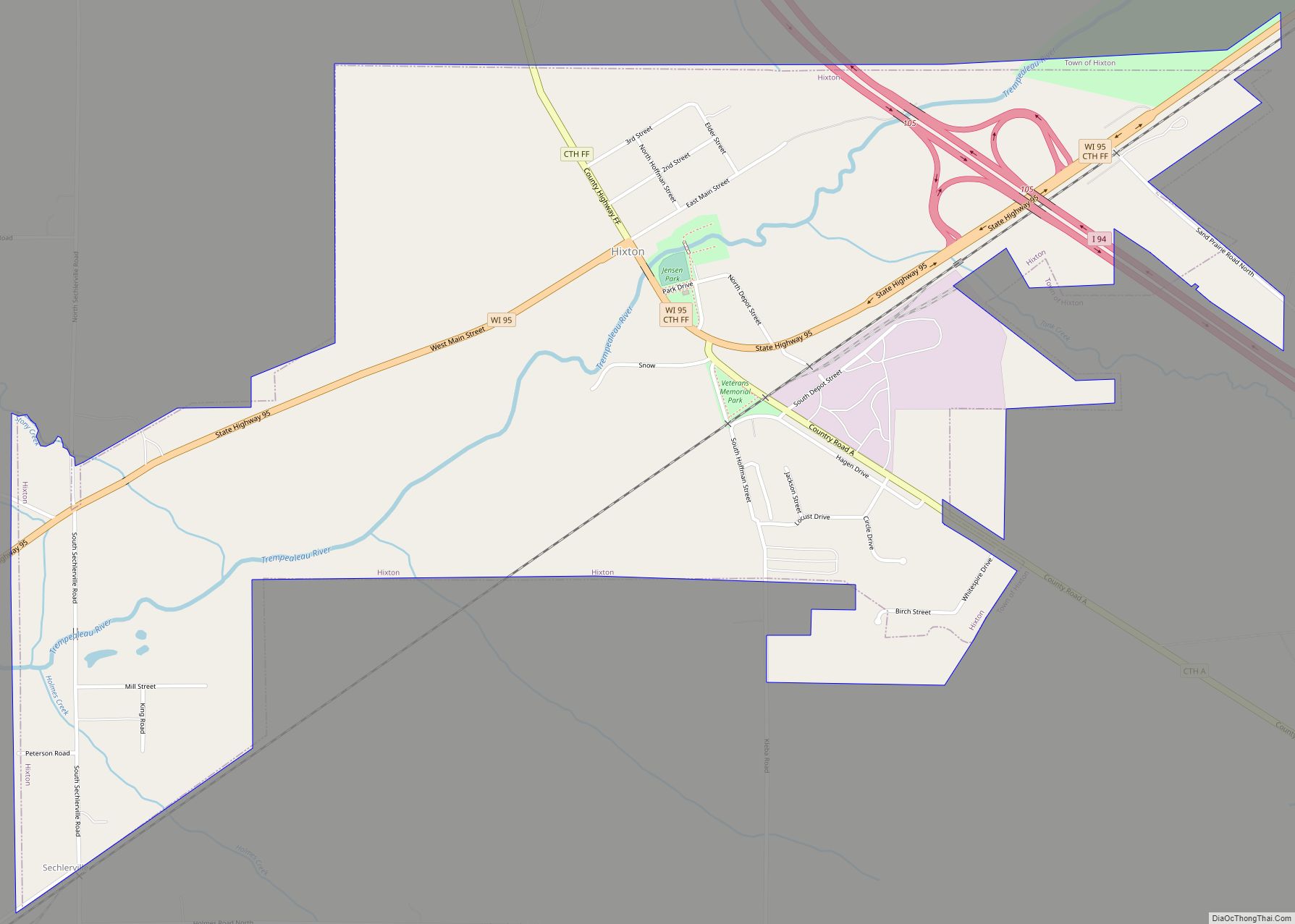 Map of Hixton village