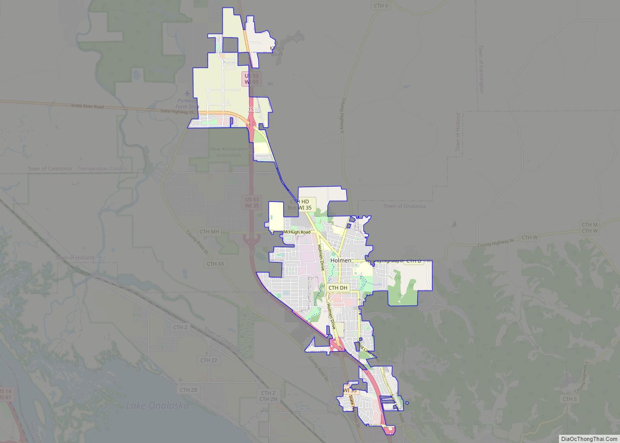 Map of Holmen village