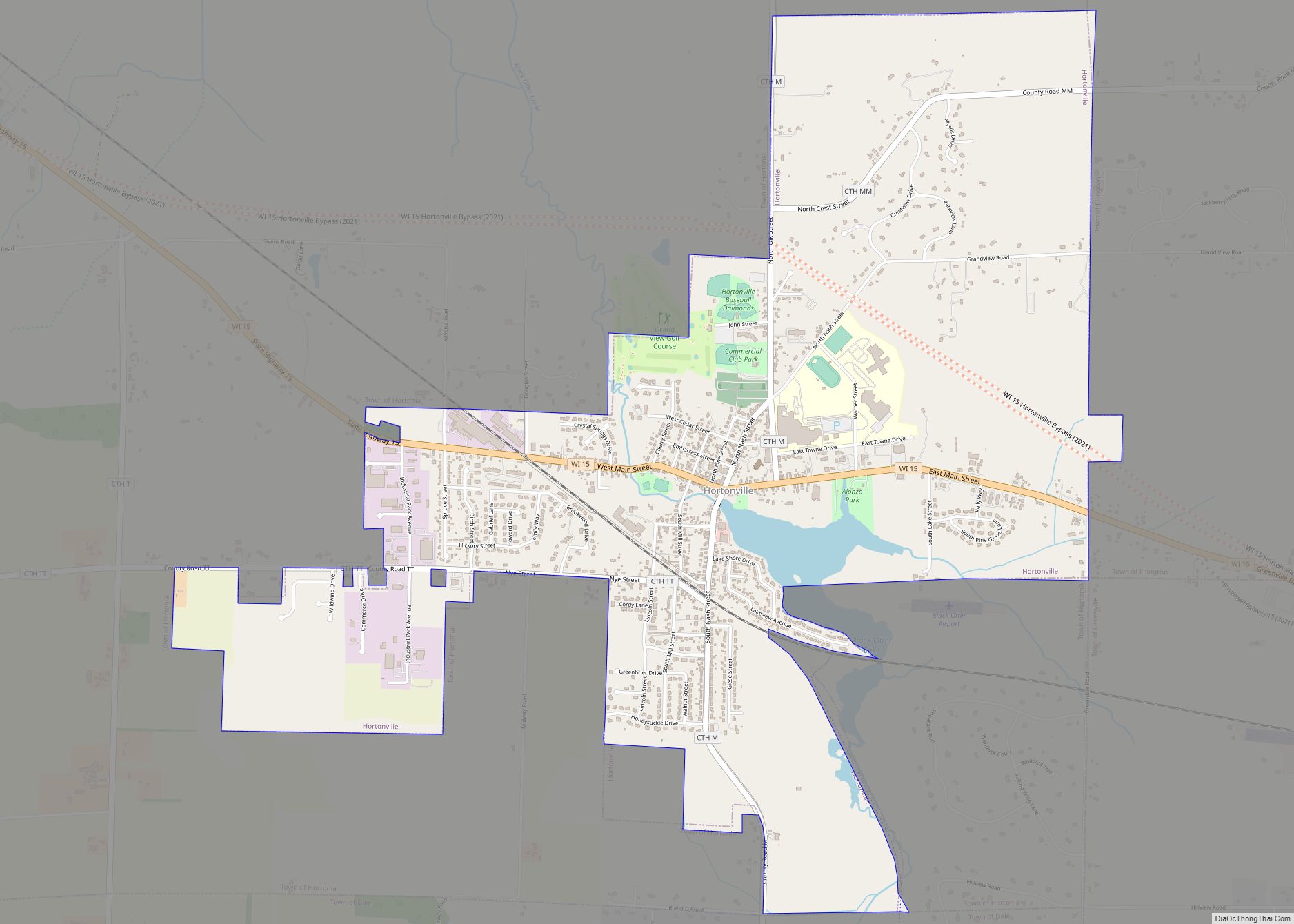 Map of Hortonville village, Wisconsin