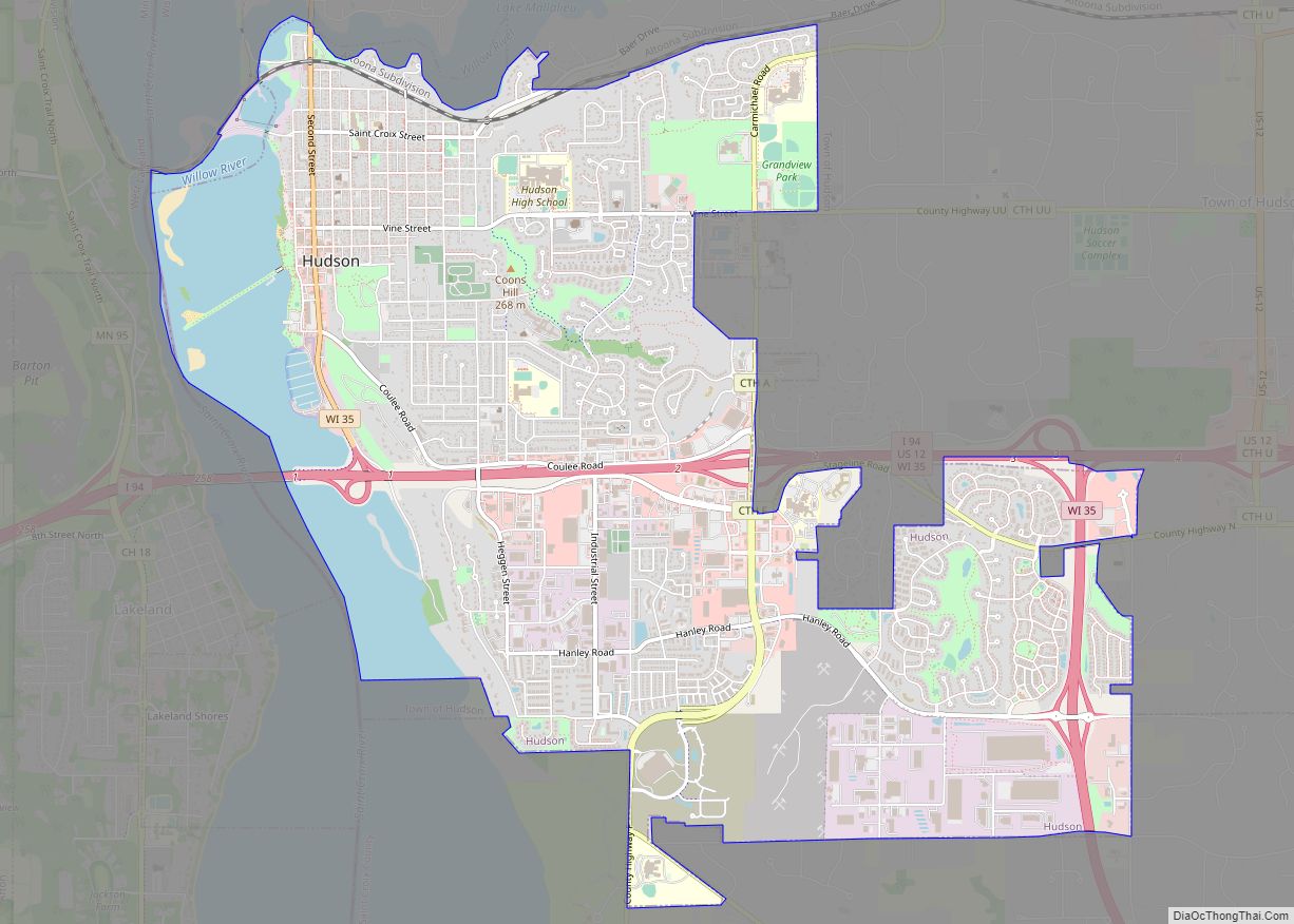 Map of Hudson city, Wisconsin