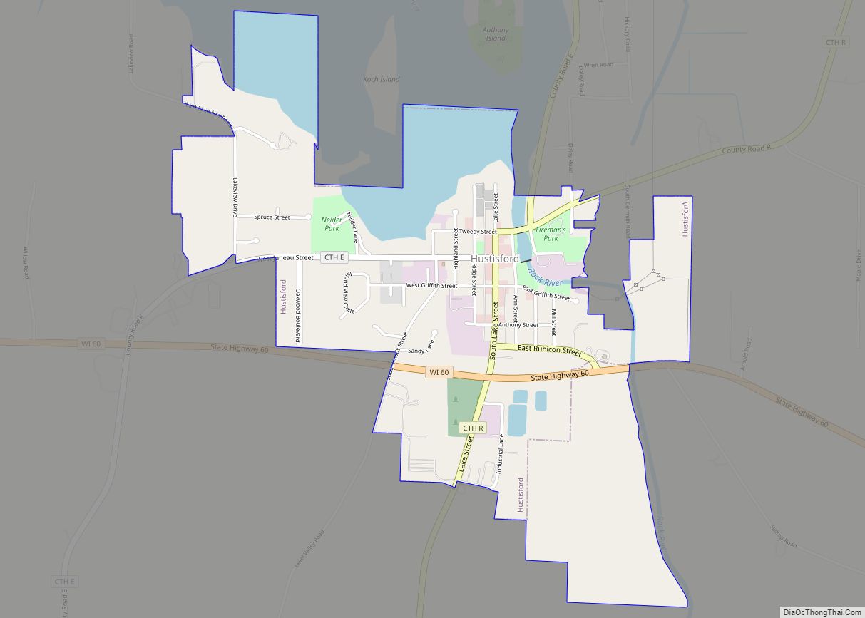 Map of Hustisford village