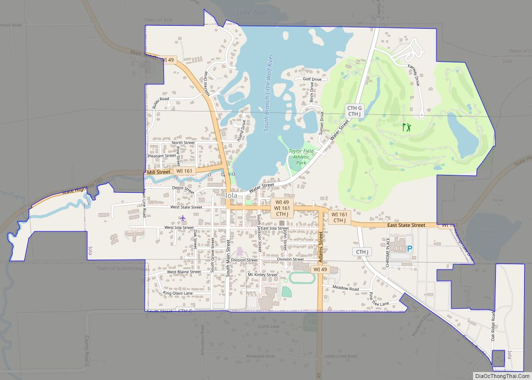 Map of Iola village, Wisconsin