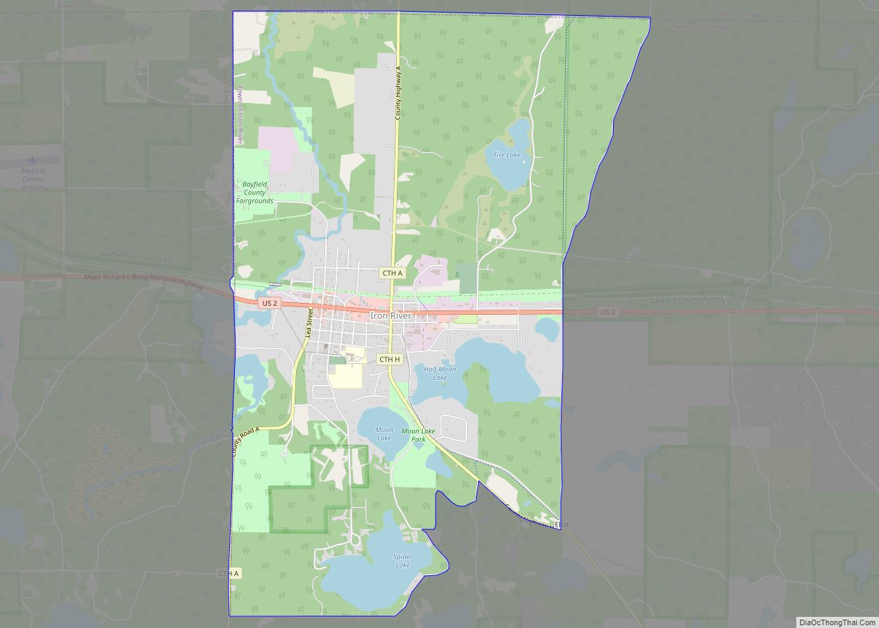 Map of Iron River CDP, Wisconsin