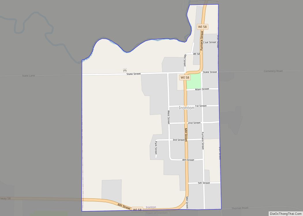 Map of Ironton village, Wisconsin