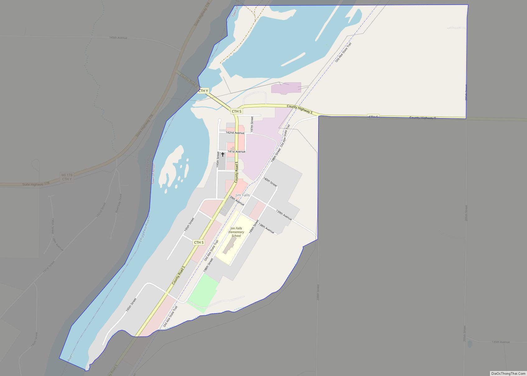 Map of Jim Falls CDP