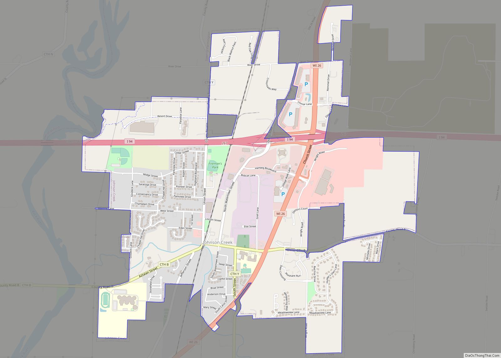 Map of Johnson Creek village